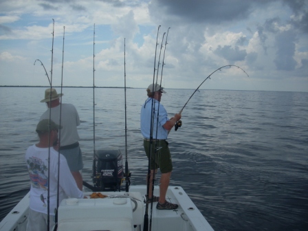 Double hook up on tarpon in Charlotte Harbor